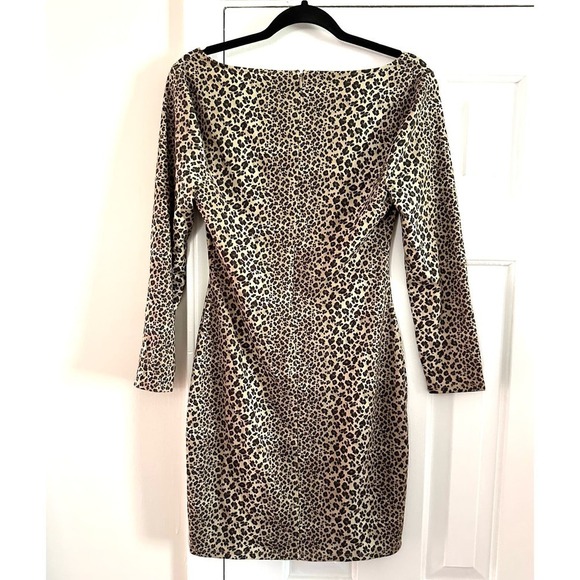 LPA Leopard Coquette Animal Print Sweetheart Neckline Mini Dress - Sz Medium - Picture 5 of 6